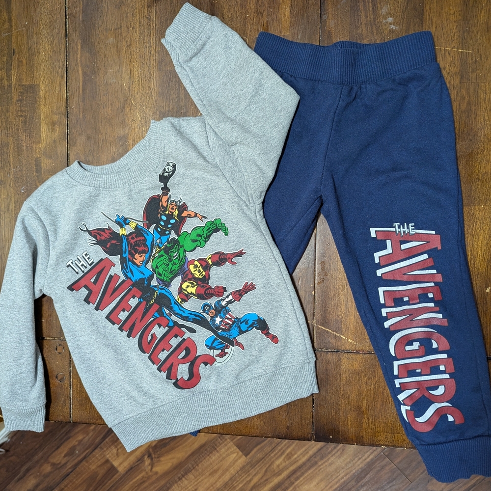 Marvel Avengers Gray and Blue Kids Matching Set